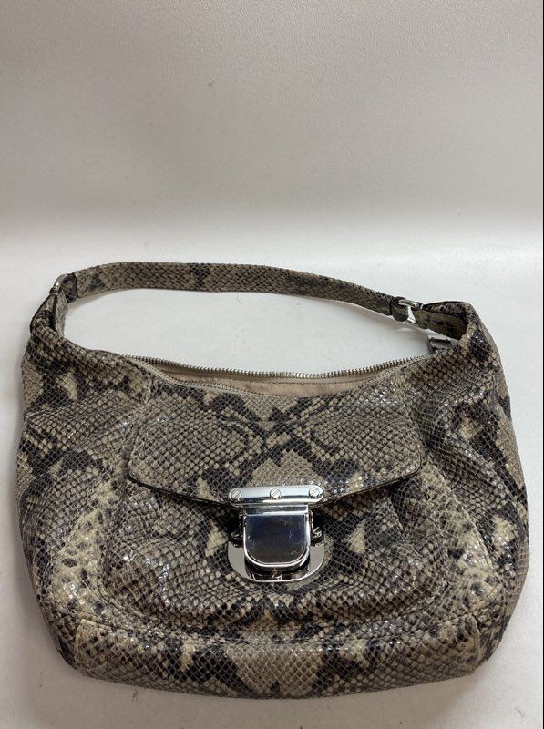 Michael Kors Gray Python Snakeskin Embossed Hobo … - image 1