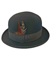 Target 100 Wool Felt with Feather Bowler Fedora Hat for Men One Size