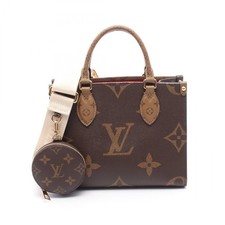 Louis Vuitton On the Go Handbag Giant Reverse Brown Beige