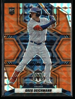 Greg Deichmann 2022 Panini Mosaic #211 Reactive Orange Mosaic Prizm Rookie Cubs