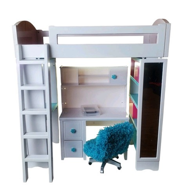 #ad #ad My Life As White Pink Blue Loft Bed and Desk 18quot; American Girl Doll Compatible $76.50