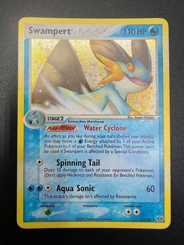 Pokemon Card Set EX EMERALD 11/106 Swampert Holo English Excellent Vintage