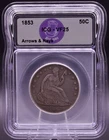 1853 Arrows & Rays Seated Liberty Half Dollar ICG VF25 50C