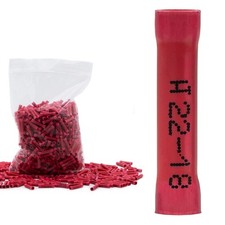 Red 22-18GA 1000PK Insulated Crimp Style Butt Connectors. Crimp Wire Gauges...