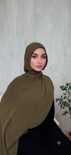 Olive Green Jersey Classic Hijab Scarf Everyday Wear premium quality