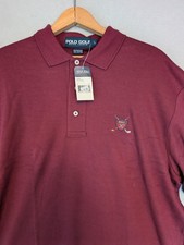 Vintage NWT Polo Golf Ralph Lauren Long Sleeve Crest Shirt Size Large Maroon