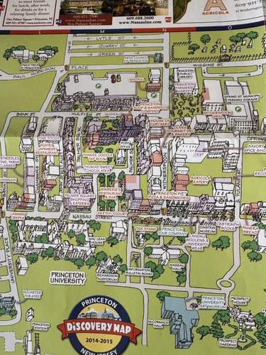 Princeton New Jersey Tourist Discovery Map~ 2014-2015 ~ 22” X 17” - Picture 5 of 8
