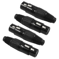 4 Pin XLR Female Connector Mic Plug Adapter, Microphone Connector XLR Cable E...