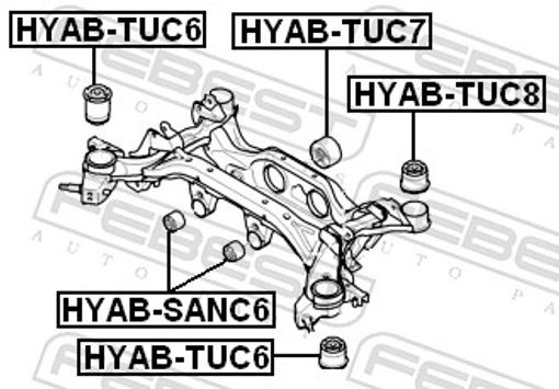 Fits FEBEST HYAB-TUC6 REAR CROSSMEMBER BUSHING