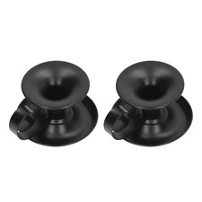 _2Pcs Pillar Candle Holder Matte Black Retro Simple Elegant Stable Base Taper