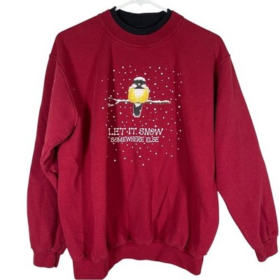 Vintage bird winter let it snow some where else women's size large classic