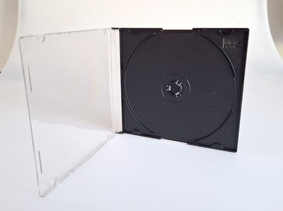10 x Clear Plastic with Black Tray Single DVD or CD Slim Jewel 5.2mm Cases