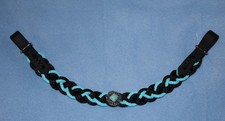 Tolles Flecht - STIRNBAND f. Trense mit " Schmuckstein " 37cm Vollblut Warmblut