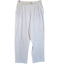 St John Sport Pants Womens Medium White High Waist Track Pant 100 Cotton Italy