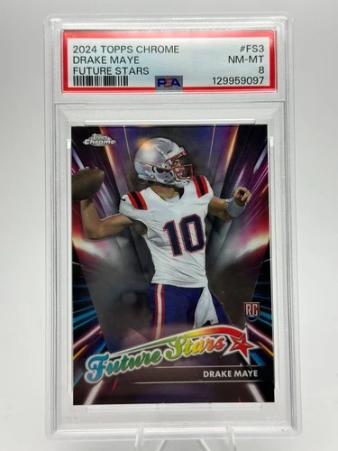2024 Topps Chrome - Future Stars Drake Maye #FS-3 (RC) PSA 8 GEM Mint