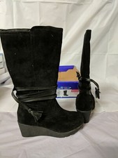 Rampage Iliana Girls Wedge Boots Size 12 M Black NIB  179