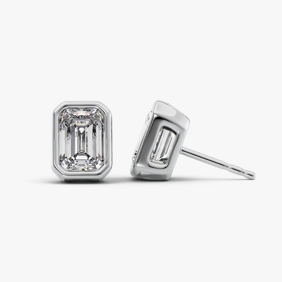 IGI-zertifiziert 2,00 ct Smaragdschliff Laborgefertigt Diamant Ohrstecker 950... - Bild 2 von 4