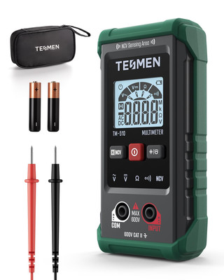 TM-510 Digital Multimeter, 4000 Counts, Auto-Ranging, Non-Contact Voltage Tester