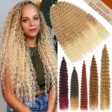 Real Thick Water Wave Hair Extensions Deep Curly Crochet Braid Goddness Twist US