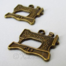 Sewing Machine Charms - 20mm Antiqued Bronze Pendants C3363 - 10, 20 Or 50PCs