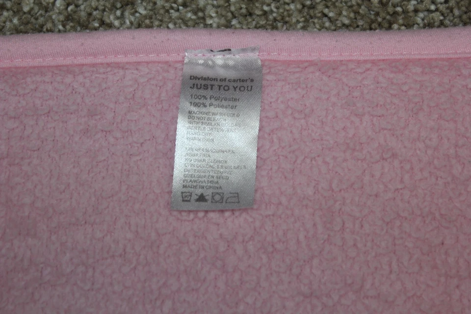 Manta de bebé Just To You Carter's rosa con capucha polar Hello Kitty niñas RARA Foto 4 de 4