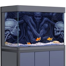 Aquarium Background Sticker, Alien Relief Fish Tank Decorations Poster
