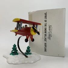 DAMAGED - Dept 56 Spirit of The Snow Village Airplane 5440-2 Snow Village - READ