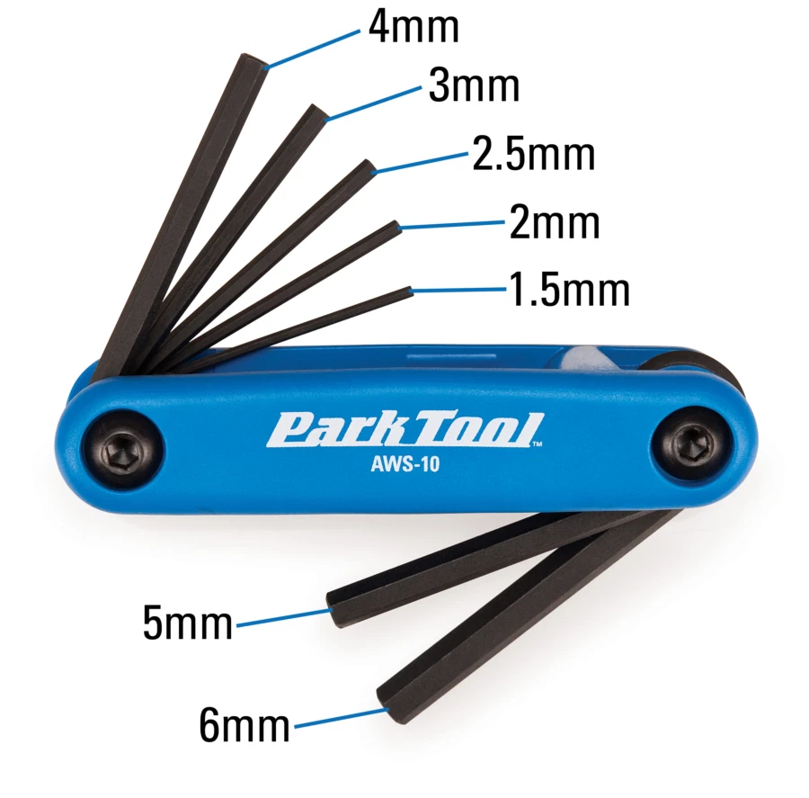 Park Tool AWS-10 Metric Folding Hex Wrench Bike Allen Fold-Up Set Multi 1.5-6mm - Image 3 of 4