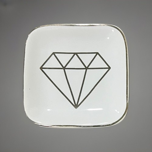 Diamond Design Jewelry Dish Ceramic Trinket Dish Tray Decorative Plate