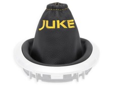 SCHALTMANSCHETTE FÜR NISSAN JUKE 2010-2019 SCHALTSACK LEDER STICKEREI GELB