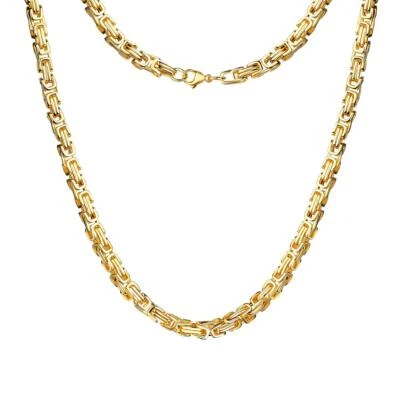 Herren Königskette Gold vergoldet 24 Karat Hellgold Kette Wasserfest K6267DS - Bild 1 von 4