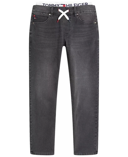 Tommy Hilfiger CHARCOAL Boys Logo Waist Band Denim Jeans, US 7