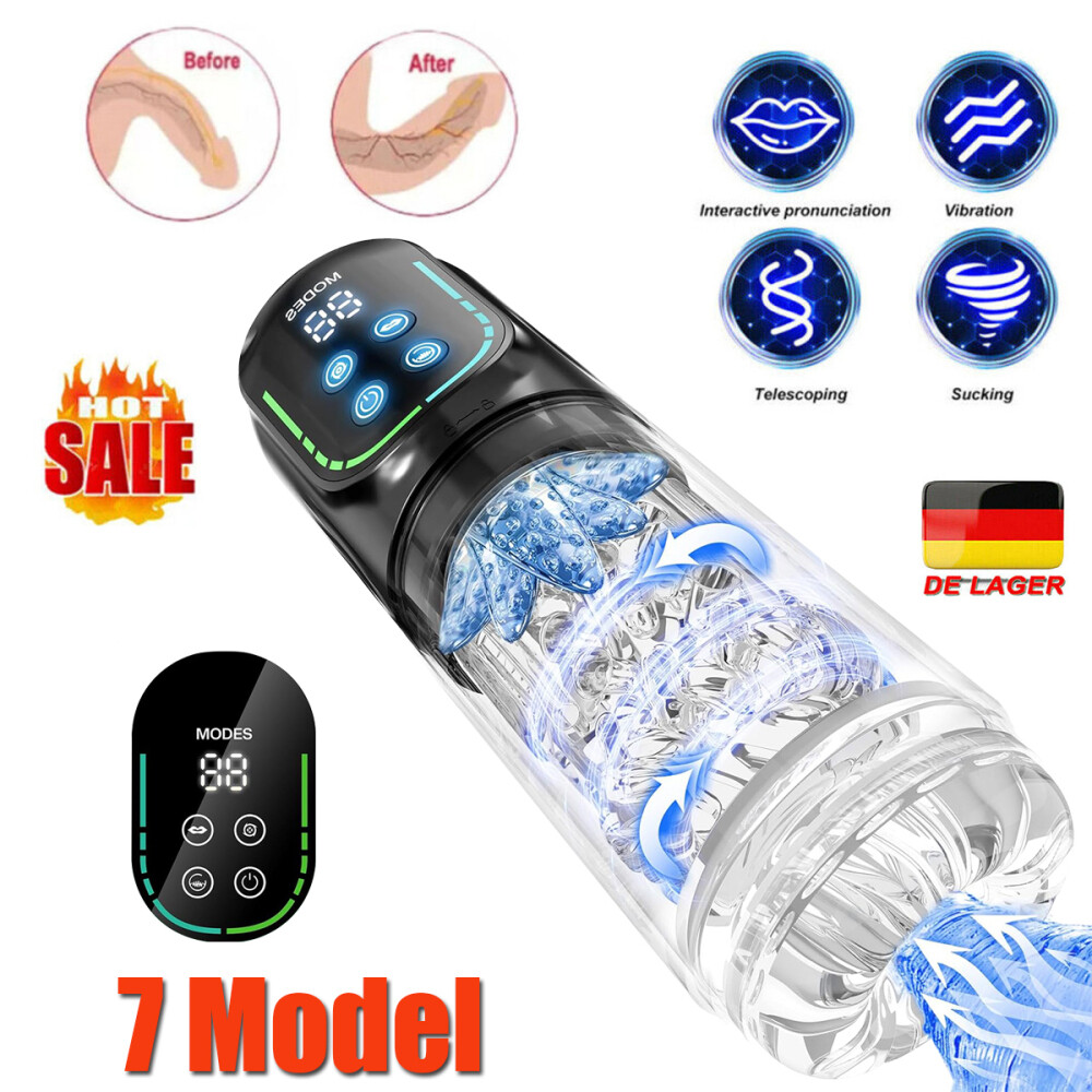 Elektrischer Masturbator Mann Handfrei Cup mit Teleskopfunktion Sex Spielzeug DE