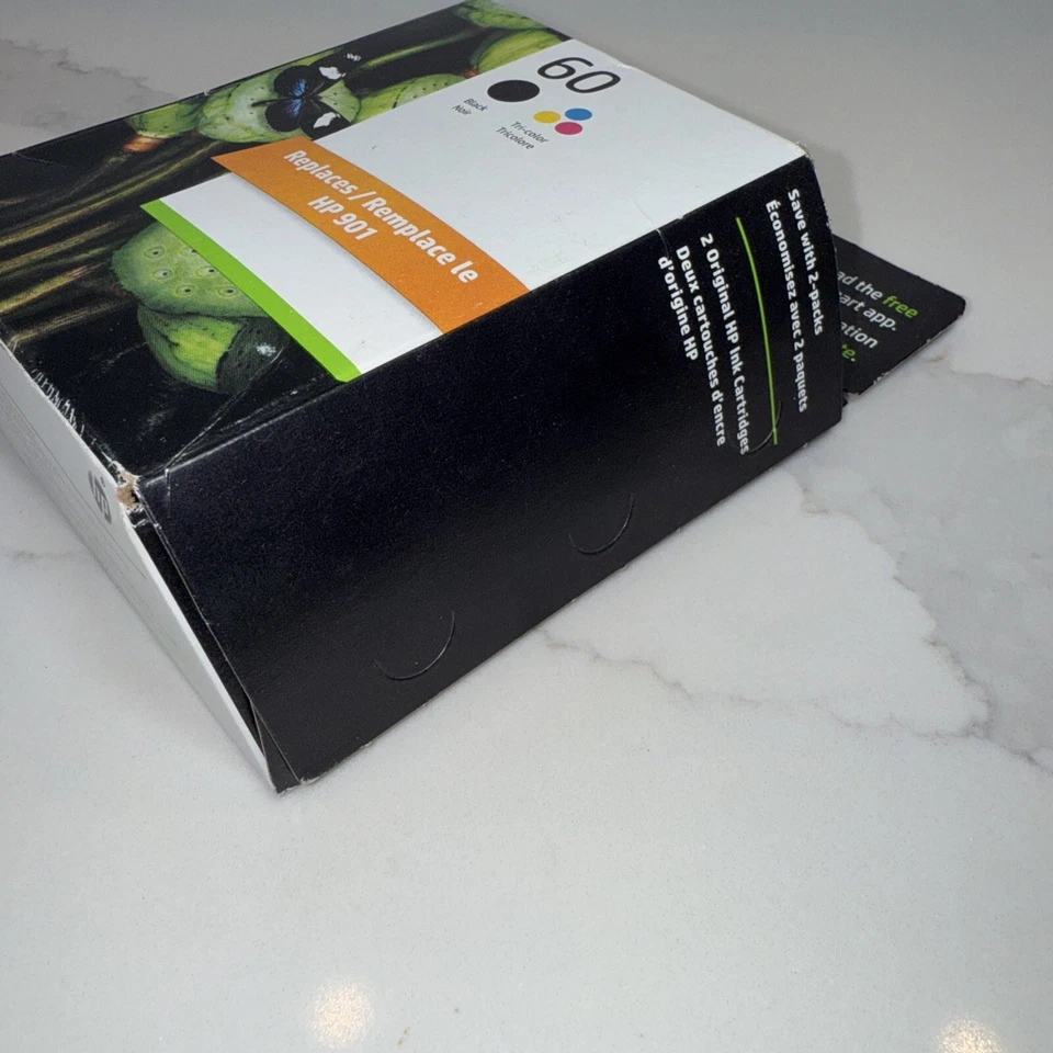 Genuine HP 60 Black & Tri-color Ink Cartridges 2 Pack - Exp. 12/2024 Sealed - Image 4 of 4