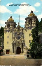 Food and Beverage Building Balboa Park San Diego CA Postcard Linen Posted 1286