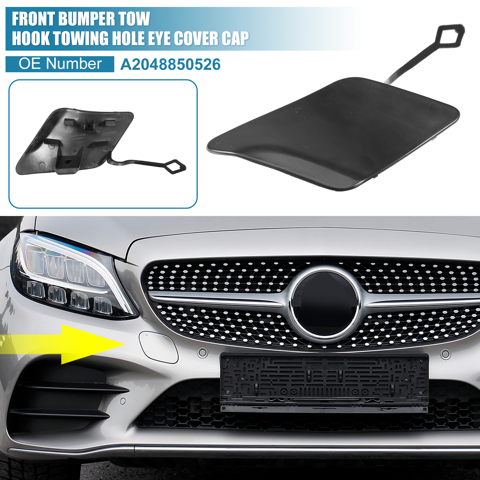 Car Front Bumper Tow Hook Cover A2048850526 for MercedesBenz C250 1214 Black 723115461244 eBay