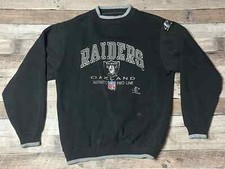 Raiders Crewneck Men's Large Black Vintage Sweatshirt NFL Oakland Logo Athletic