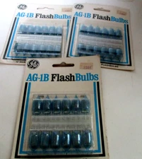 Lot of 3 Vintage NOS GE General Electric  AG-1B Flashbulbs - 36 Total