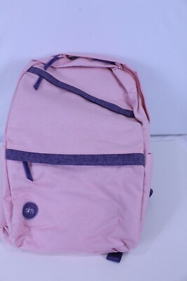 Backpack Pink / Purple Laptop Compartment Zip Close Adjustable Padded Straps