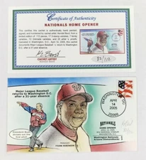 BEVIL HP WASHINGTON NATIONALS HOME OPENER 2005 COVER CACHET W/COAS GREEN