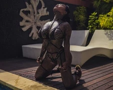 8x10 Artistic Photo Fine Art Beautiful Busty Asi Tattoo Model 111824c-18