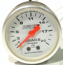 Obx Racing Sport Platinum White Meter Brake Pressure Gauge