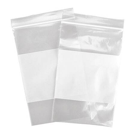 Reloc Zippit 4Wr58 Reclosable Poly Bag, Zip Seal, 8 In L, 5 In W, 4 Mil Thick,