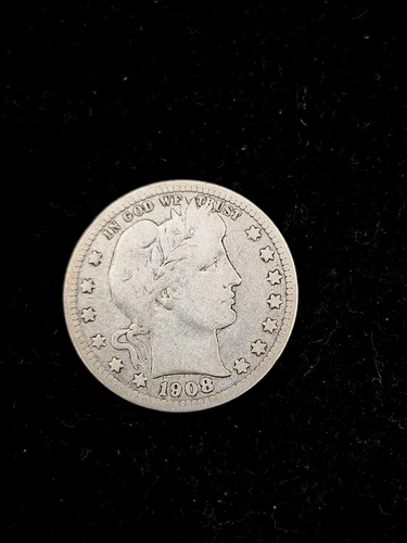 1908 D US Barber 25C SILVER QUARTER