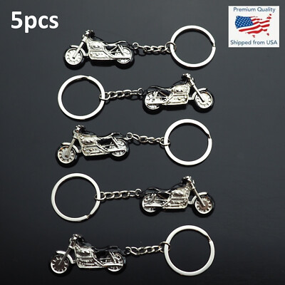 5pcs 3D Simulation Model Motorcycle Keychain Key Chain Ring