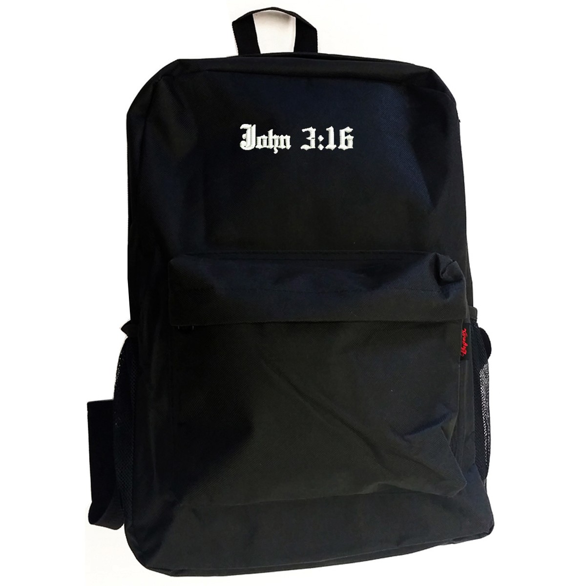 Christian Catholic Bible Verses JOHN 3:16 Jesus Black Backpack Bag