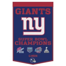New York Giants NFL 24" x 38" Embroidered Wool Super Bowl Banner Wincraft