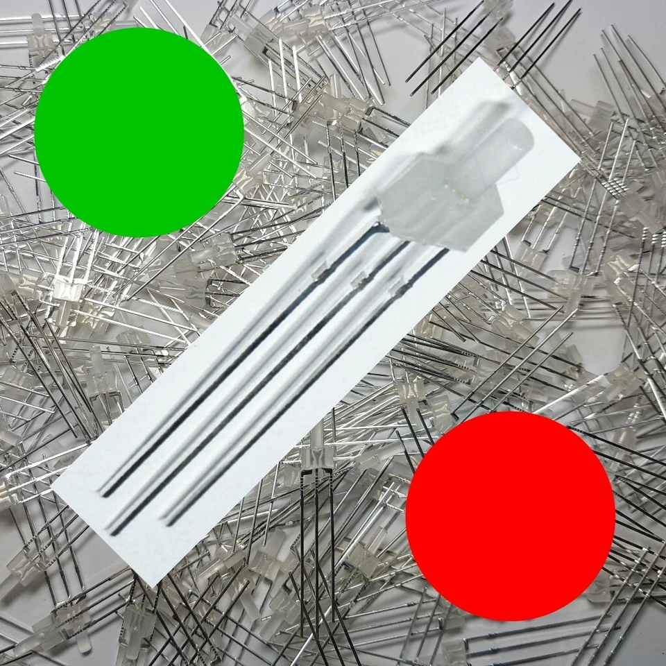 SABENNE-MODELLBAU Tower LED 2mm Bi Color Rot/Grün diffus 3-Pin gem. Anode Stückzahl Wählbar F10/6