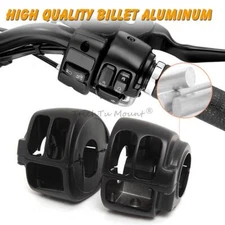 Black Hand Control Switch Housing Covers For Harley Sportster XL Dyna 1996-2013