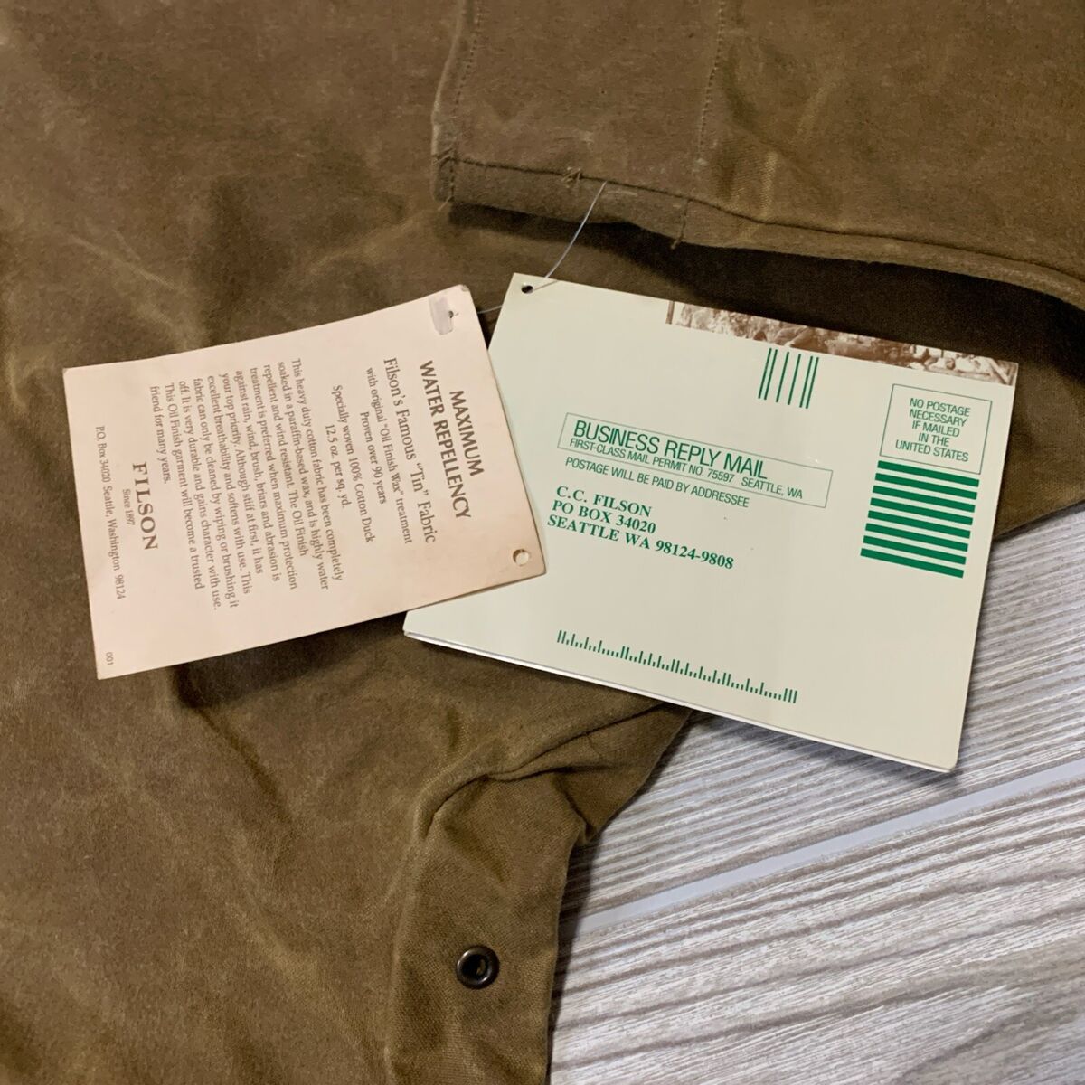 Filson Tin Cloth Waxed Canvas Field Jacket Size XXL Made In Filson Tin Cloth Waxed Canvas Field Jacket Size XXL Made In